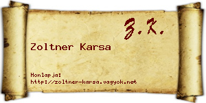 Zoltner Karsa névjegykártya